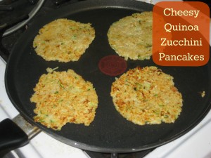 cheesy quinoa zucchini pancake