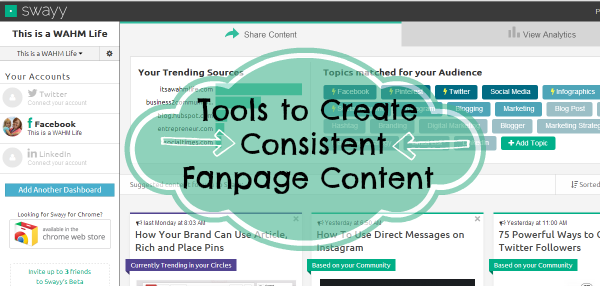 2 tools to create consistent fanpage content