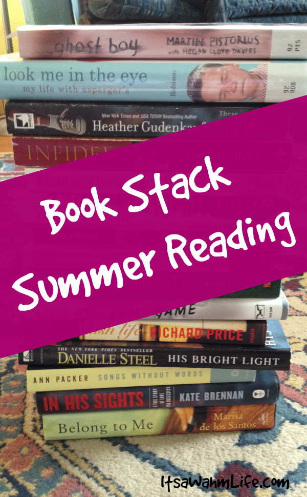 summer reading book stack