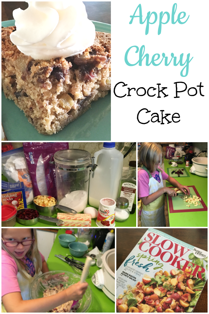 Apple Cherry Crockpot Cake ItsaWahmLife.com